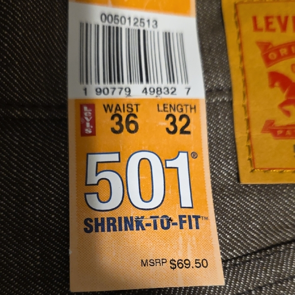 Levi's Men's 501 Straight Fit Jeans - Brown - Picture 11 of 11